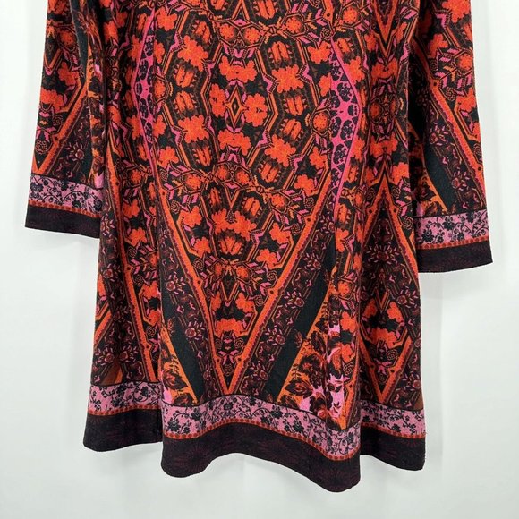 The Pyramid Collection Long Sleeve Floral Aztec Pattern Stretch Dress Sz XL - Picture 5 of 8